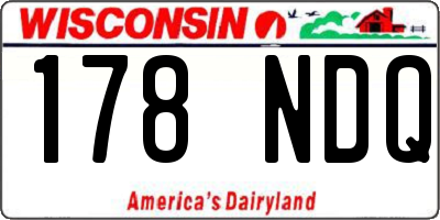 WI license plate 178NDQ