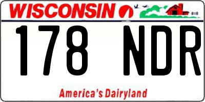 WI license plate 178NDR