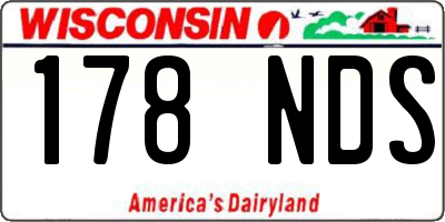 WI license plate 178NDS