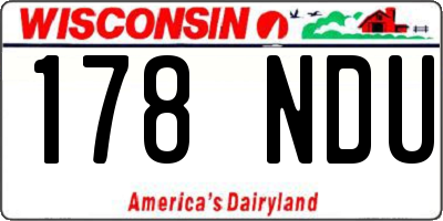 WI license plate 178NDU