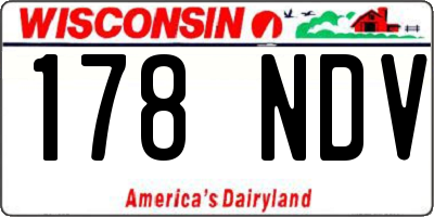 WI license plate 178NDV