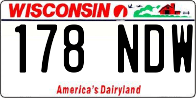 WI license plate 178NDW