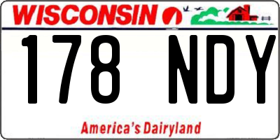 WI license plate 178NDY