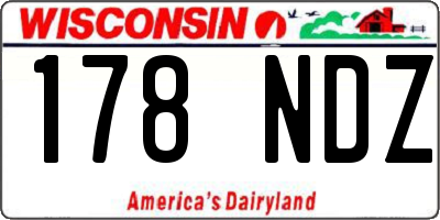 WI license plate 178NDZ