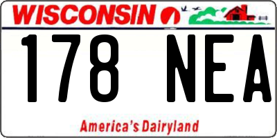 WI license plate 178NEA