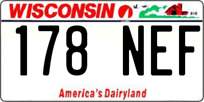 WI license plate 178NEF