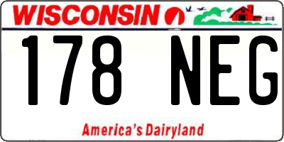 WI license plate 178NEG