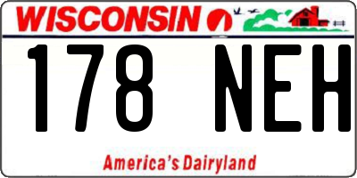 WI license plate 178NEH
