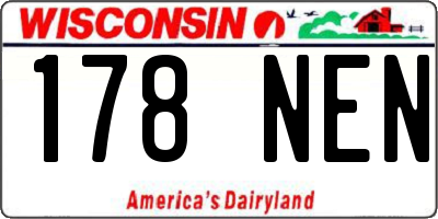 WI license plate 178NEN