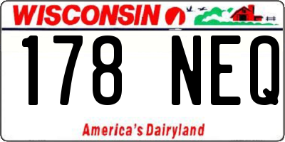 WI license plate 178NEQ