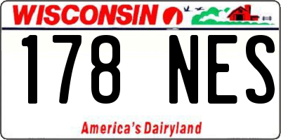 WI license plate 178NES
