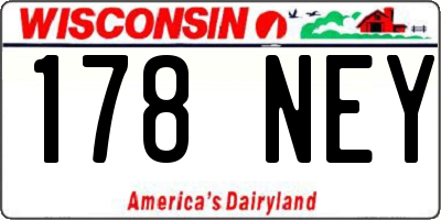 WI license plate 178NEY