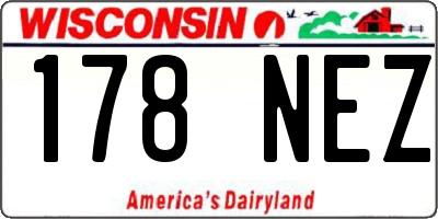 WI license plate 178NEZ