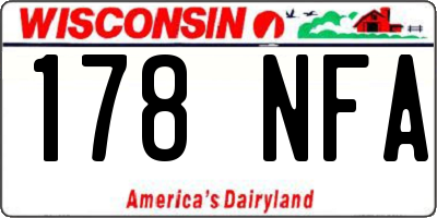 WI license plate 178NFA