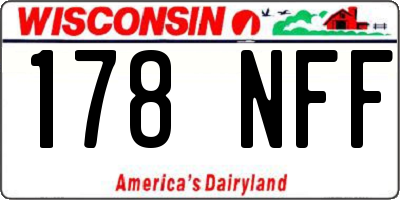 WI license plate 178NFF