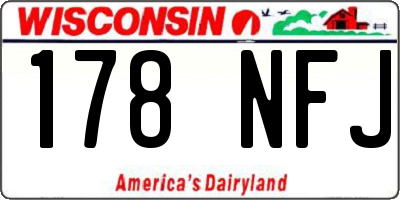 WI license plate 178NFJ