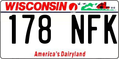 WI license plate 178NFK