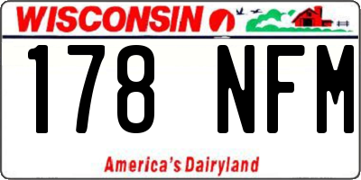 WI license plate 178NFM