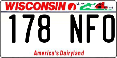 WI license plate 178NFO