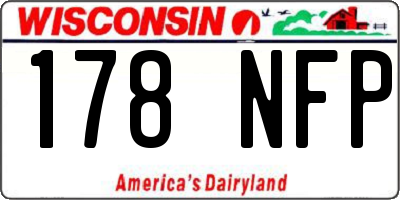 WI license plate 178NFP
