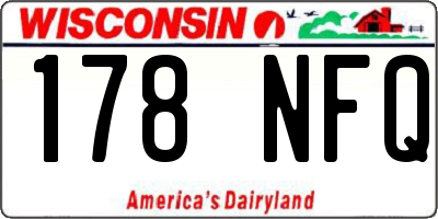 WI license plate 178NFQ