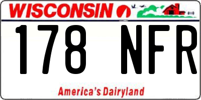WI license plate 178NFR