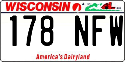 WI license plate 178NFW