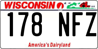 WI license plate 178NFZ