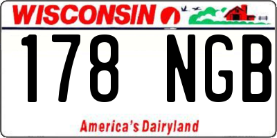 WI license plate 178NGB