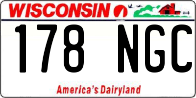 WI license plate 178NGC