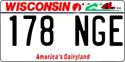 WI license plate 178NGE