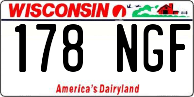 WI license plate 178NGF