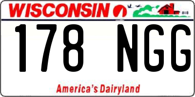 WI license plate 178NGG