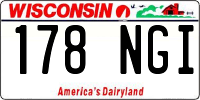 WI license plate 178NGI