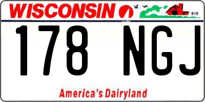 WI license plate 178NGJ