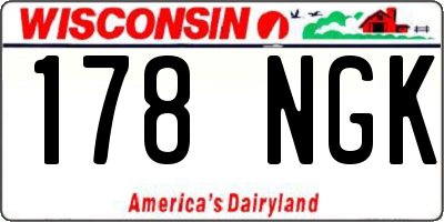 WI license plate 178NGK