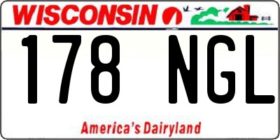 WI license plate 178NGL
