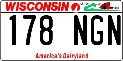 WI license plate 178NGN