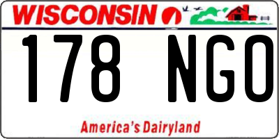 WI license plate 178NGO