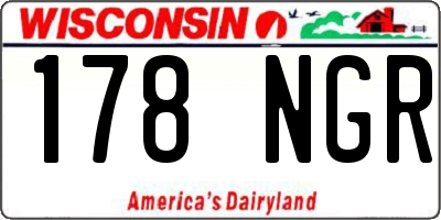 WI license plate 178NGR