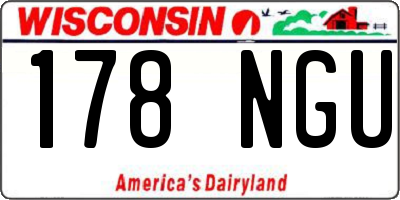 WI license plate 178NGU