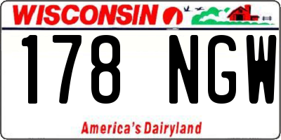 WI license plate 178NGW