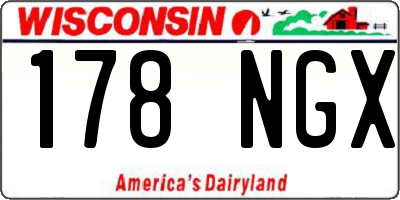 WI license plate 178NGX