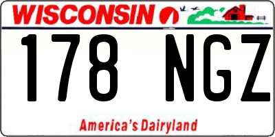 WI license plate 178NGZ