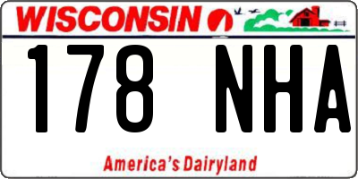 WI license plate 178NHA