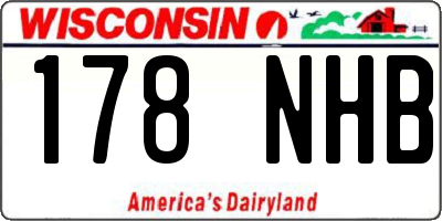 WI license plate 178NHB