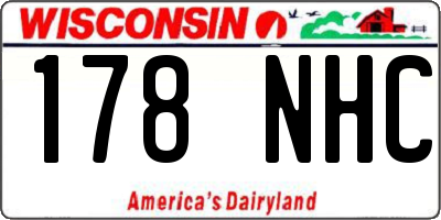 WI license plate 178NHC