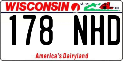 WI license plate 178NHD