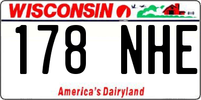 WI license plate 178NHE