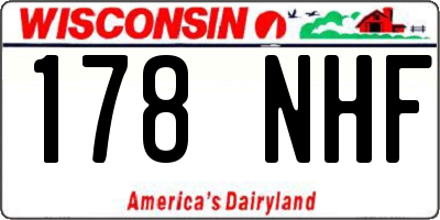 WI license plate 178NHF
